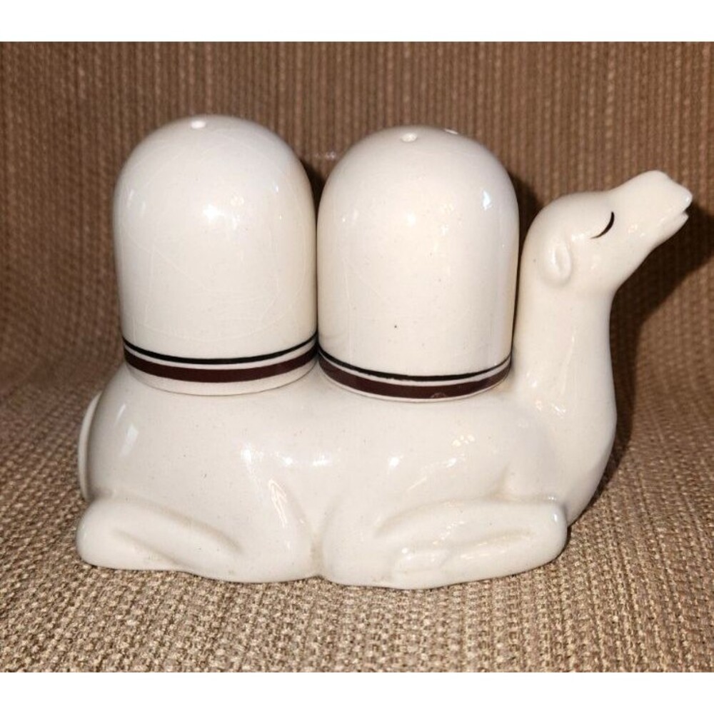 1978 Rare Fitz & Floyd Bactrian Camel Salt Pepper Shakers No Chips Vintage